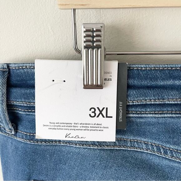 Kancan Klover Mid Rise Slim Straight Jeans Women’s size 3XL Button Fly Blue - Picture 7 of 11